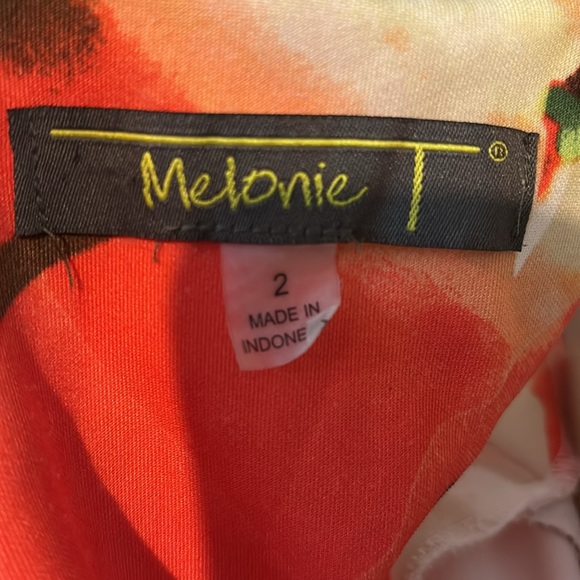 Melonie T Yellow/Coral Floral Waist Ring Cut Out size 2 - Picture 5 of 6